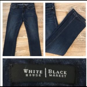 White House Black Market crop leg dark jeans 6